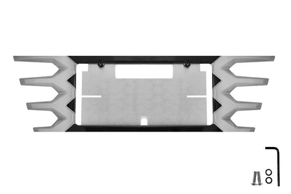 2014-2019 C7 Corvette Rear License Plate Frame - GAN Blade Silver & Black