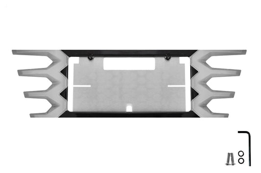 2014-2019 C7 Corvette Rear License Plate Frame - GAN Blade Silver & Black