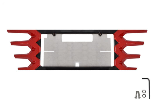 2014-2019 C7 Corvette Rear License Plate Frame - GKZ Torch Red & Black